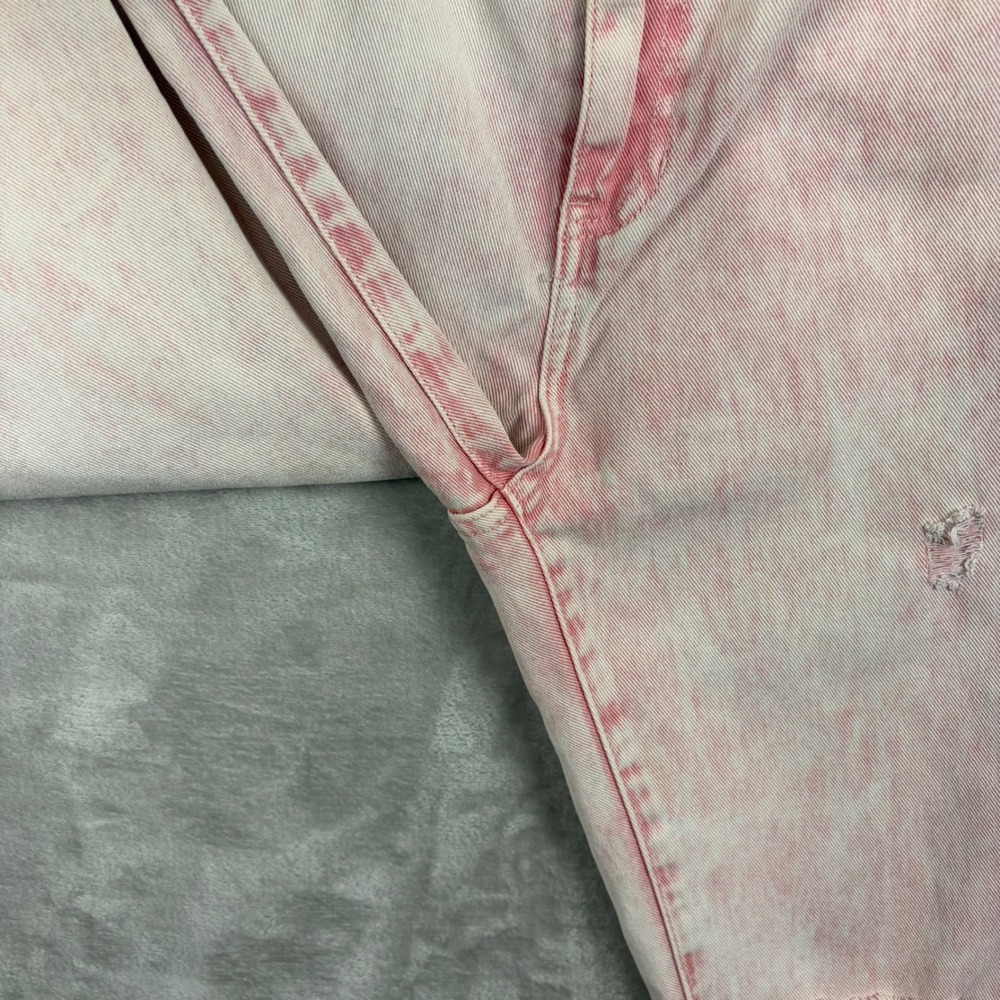 PacSun Mom Jeans Sz 29 Pink Distressed Straight Leg Acid Wash Cotton Edgy Summer - Picture 14 of 15